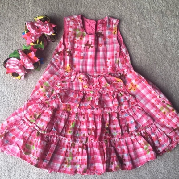 Oilily Other - Oilily Ruffle Bug Dress and matching bows size 110 5